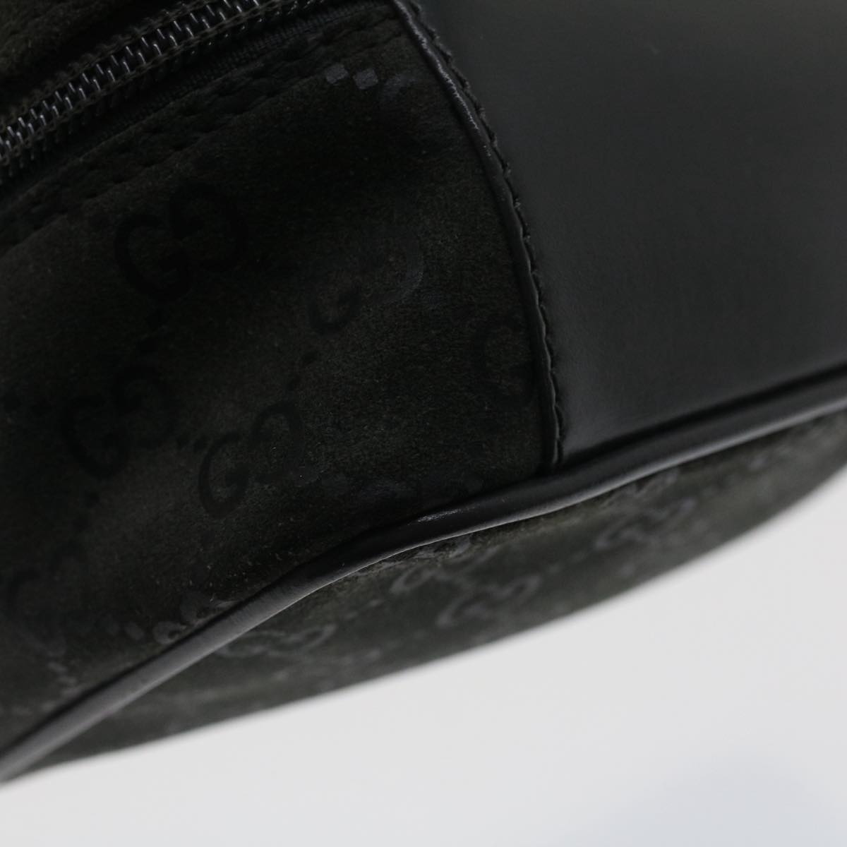 GUCCI GG Canvas Vanity Cosmetic Pouch Suede Gray 032 2854 0051 fm2654