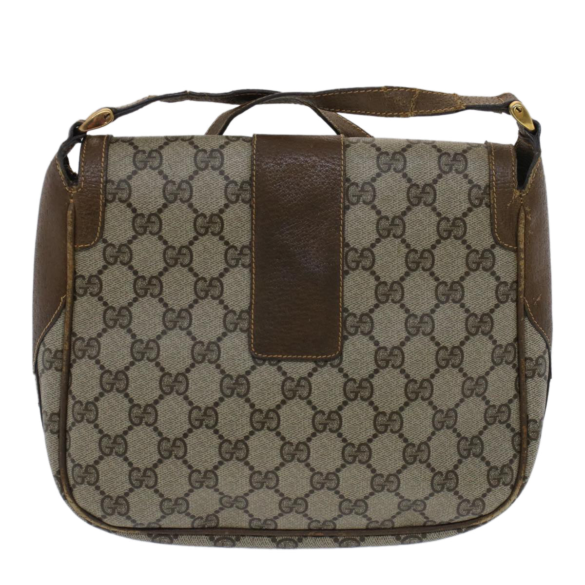 GUCCI GG Canvas Shoulder Bag PVC Leather Beige Brown 001 261 4425 fm2655