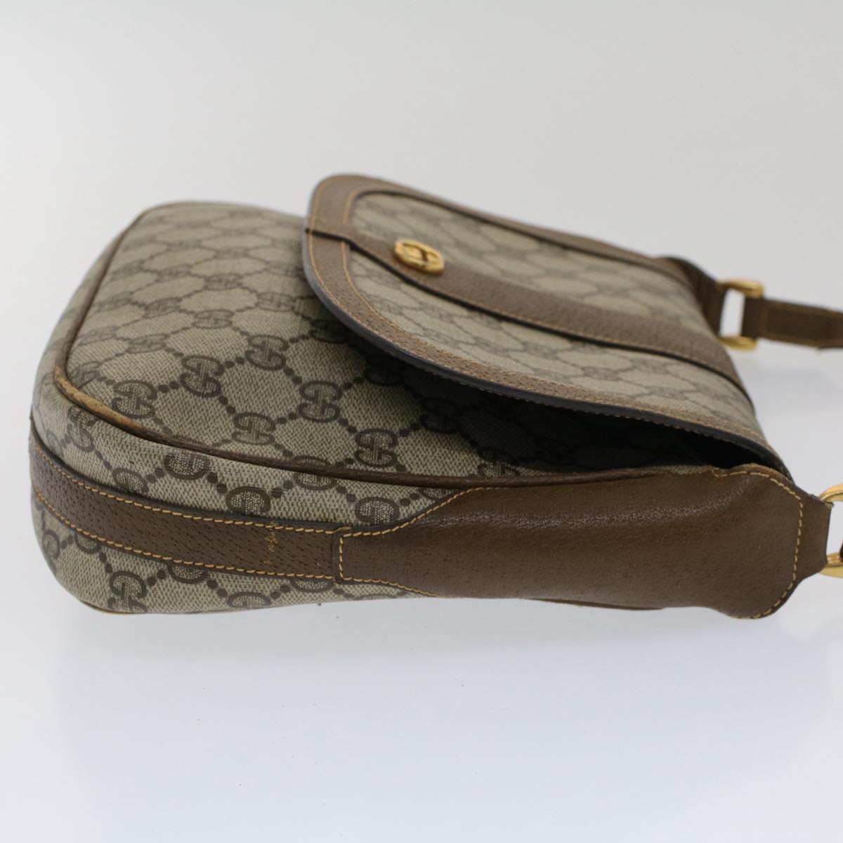 GUCCI GG Canvas Shoulder Bag PVC Leather Beige Brown 001 261 4425 fm2655