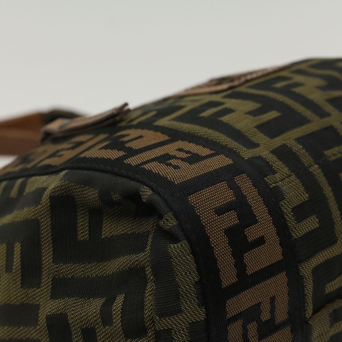 FENDI Zucca Canvas Hand Bag Black Brown fm2664