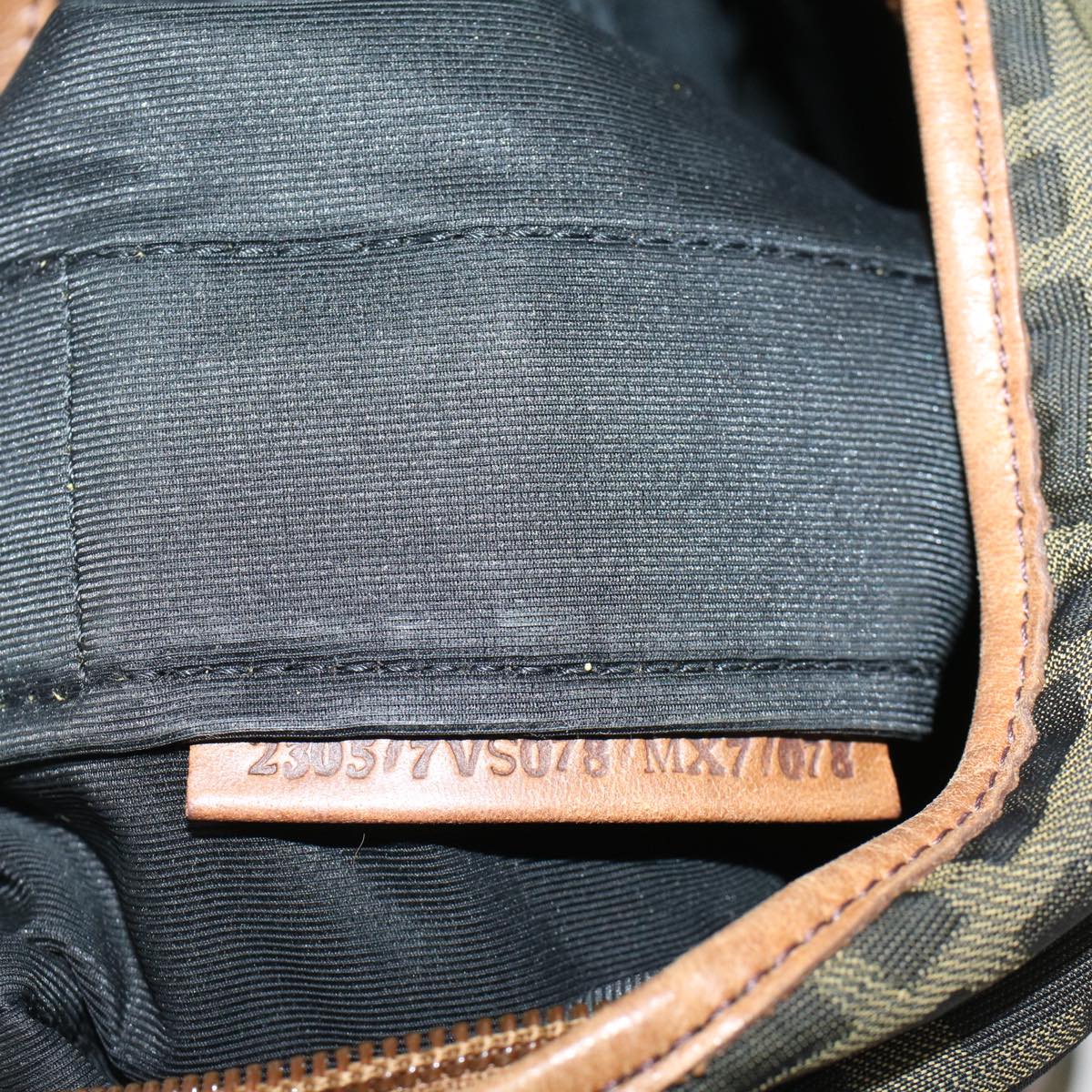 FENDI Zucca Canvas Hand Bag Black Brown fm2664