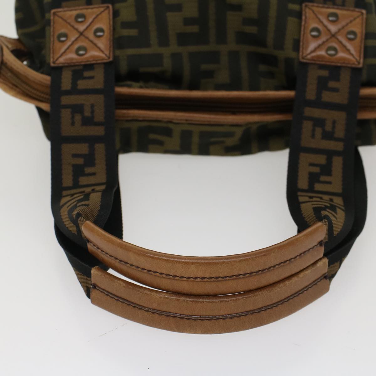 FENDI Zucca Canvas Hand Bag Black Brown fm2664