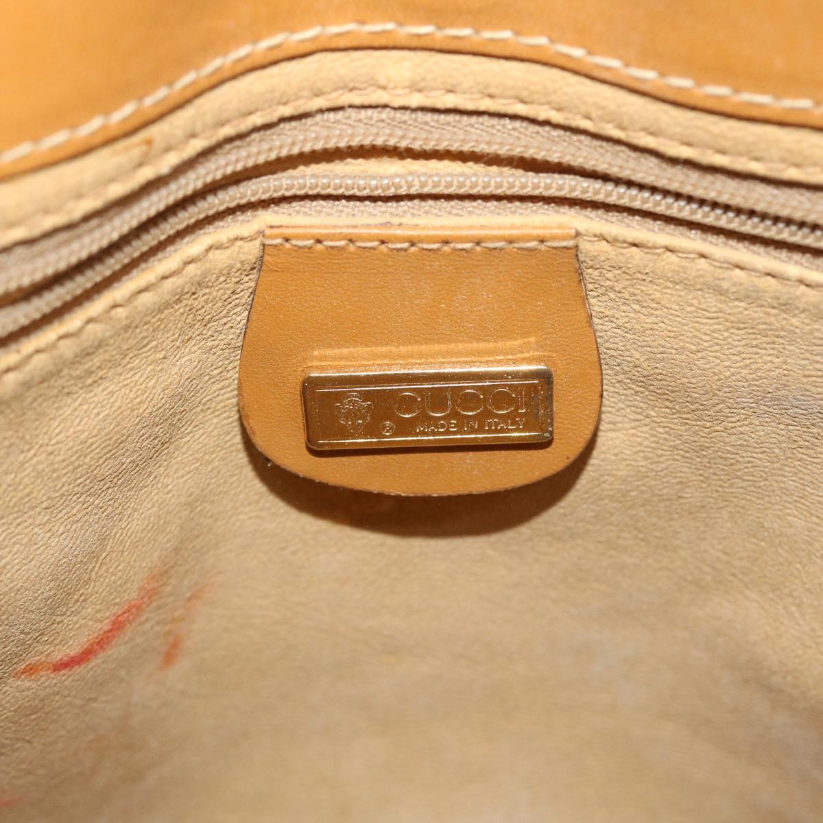 GUCCI Micro GG Canvas Shoulder Bag PVC Leather Beige fm2666