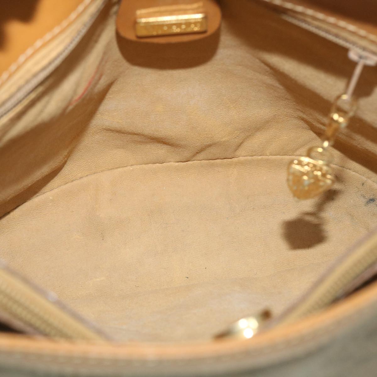 GUCCI Micro GG Canvas Shoulder Bag PVC Leather Beige fm2666