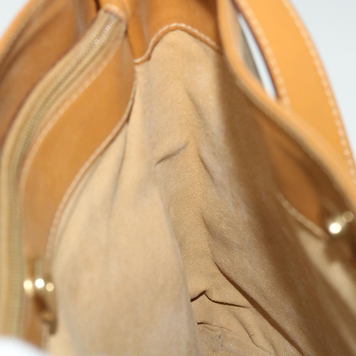 GUCCI Micro GG Canvas Shoulder Bag PVC Leather Beige fm2666
