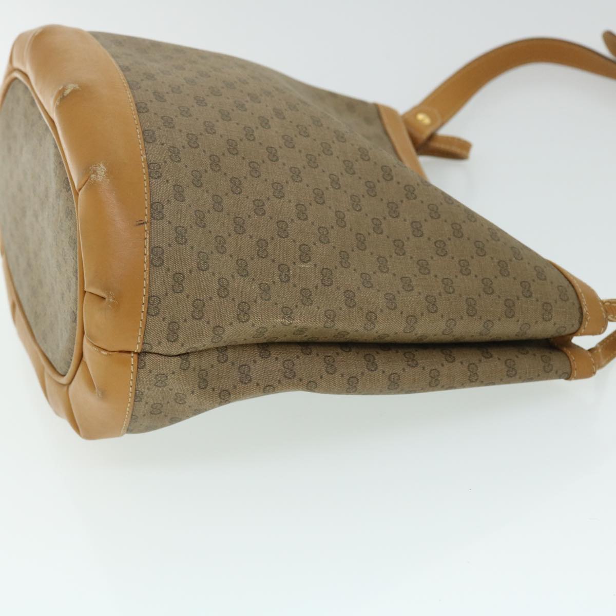 GUCCI Micro GG Canvas Shoulder Bag PVC Leather Beige fm2666