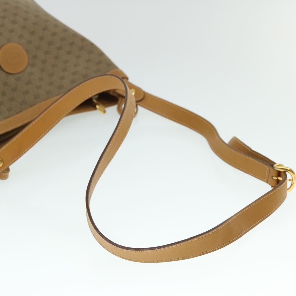 GUCCI Micro GG Canvas Shoulder Bag PVC Leather Beige fm2666