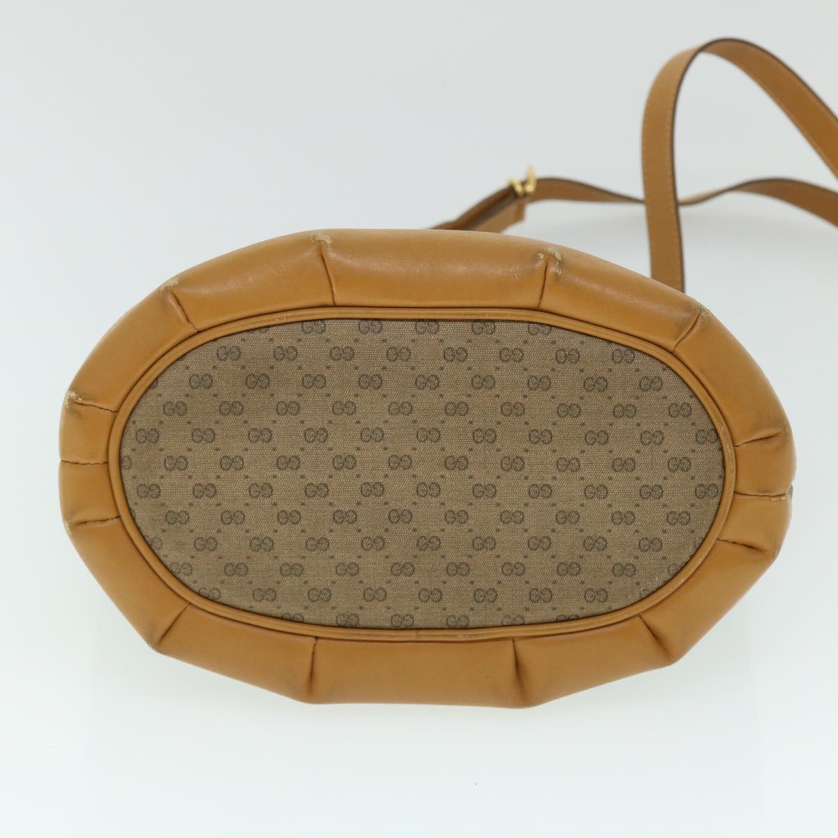 GUCCI Micro GG Canvas Shoulder Bag PVC Leather Beige fm2666