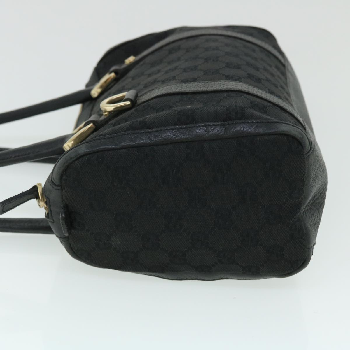 GUCCI GG Canvas Hand Bag Black 130942 fm2710