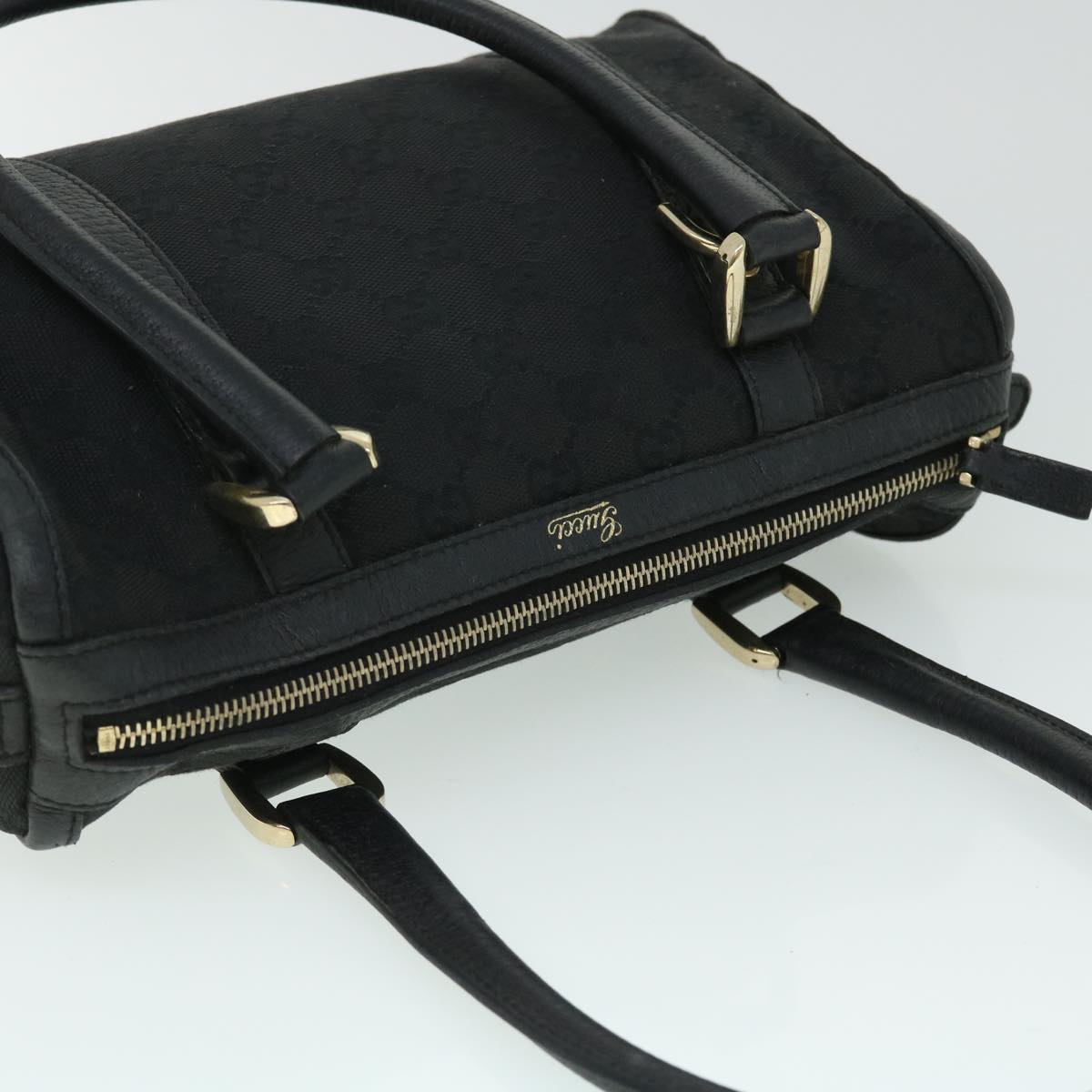 GUCCI GG Canvas Hand Bag Black 130942 fm2710