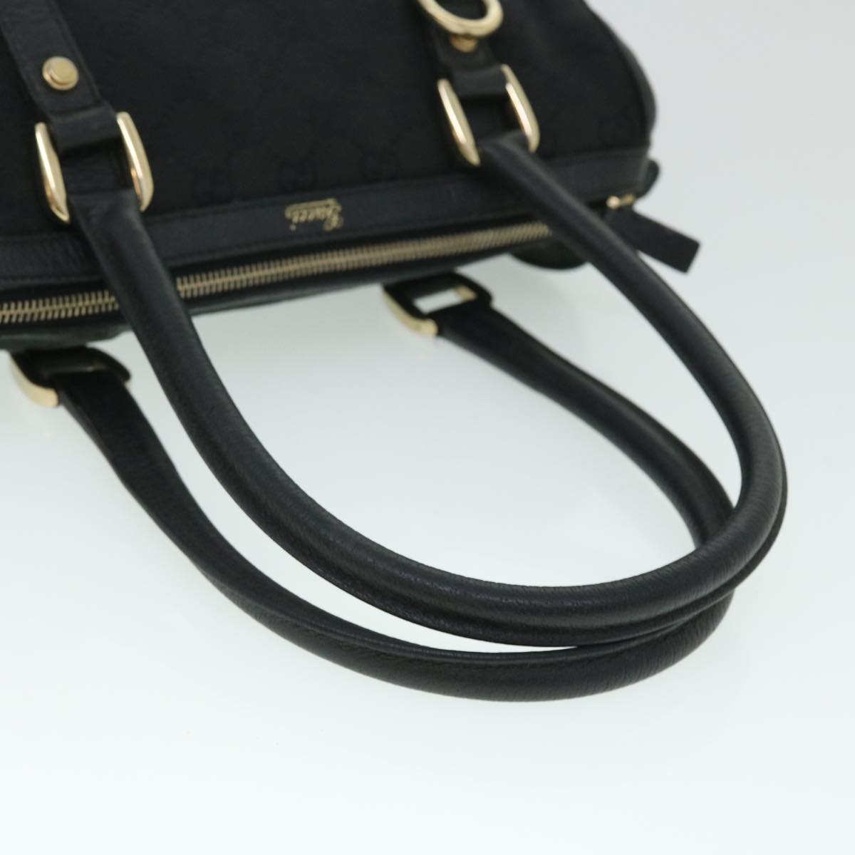 GUCCI GG Canvas Hand Bag Black 130942 fm2710