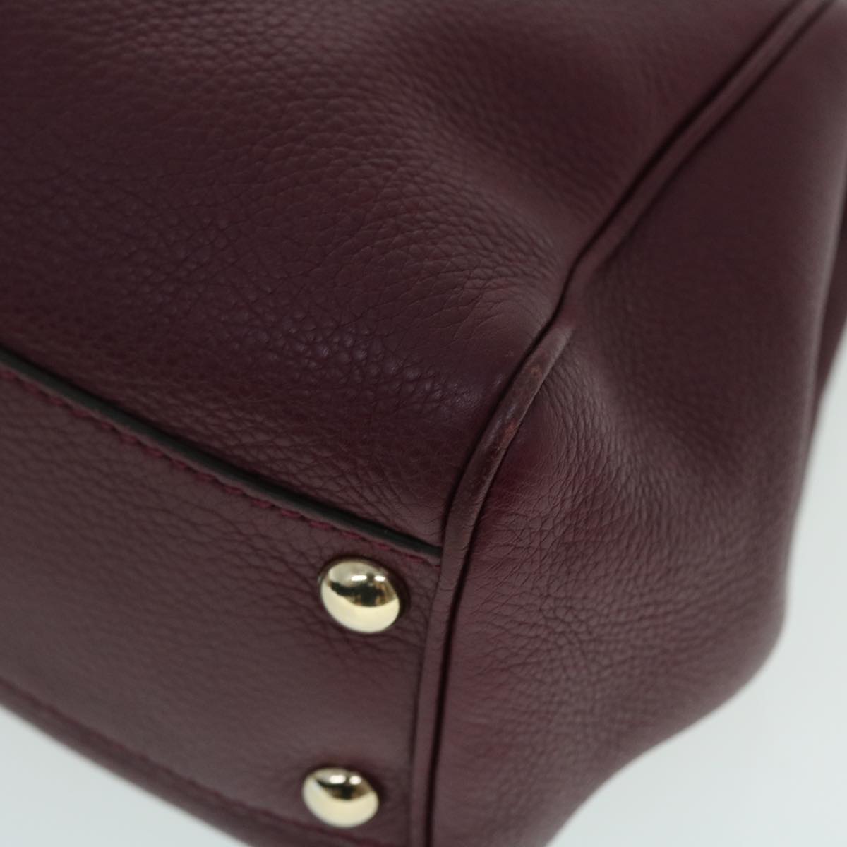 GUCCI Bamboo Small Shopper Hand Bag Leather Purple Wine Red 336032 fm2713