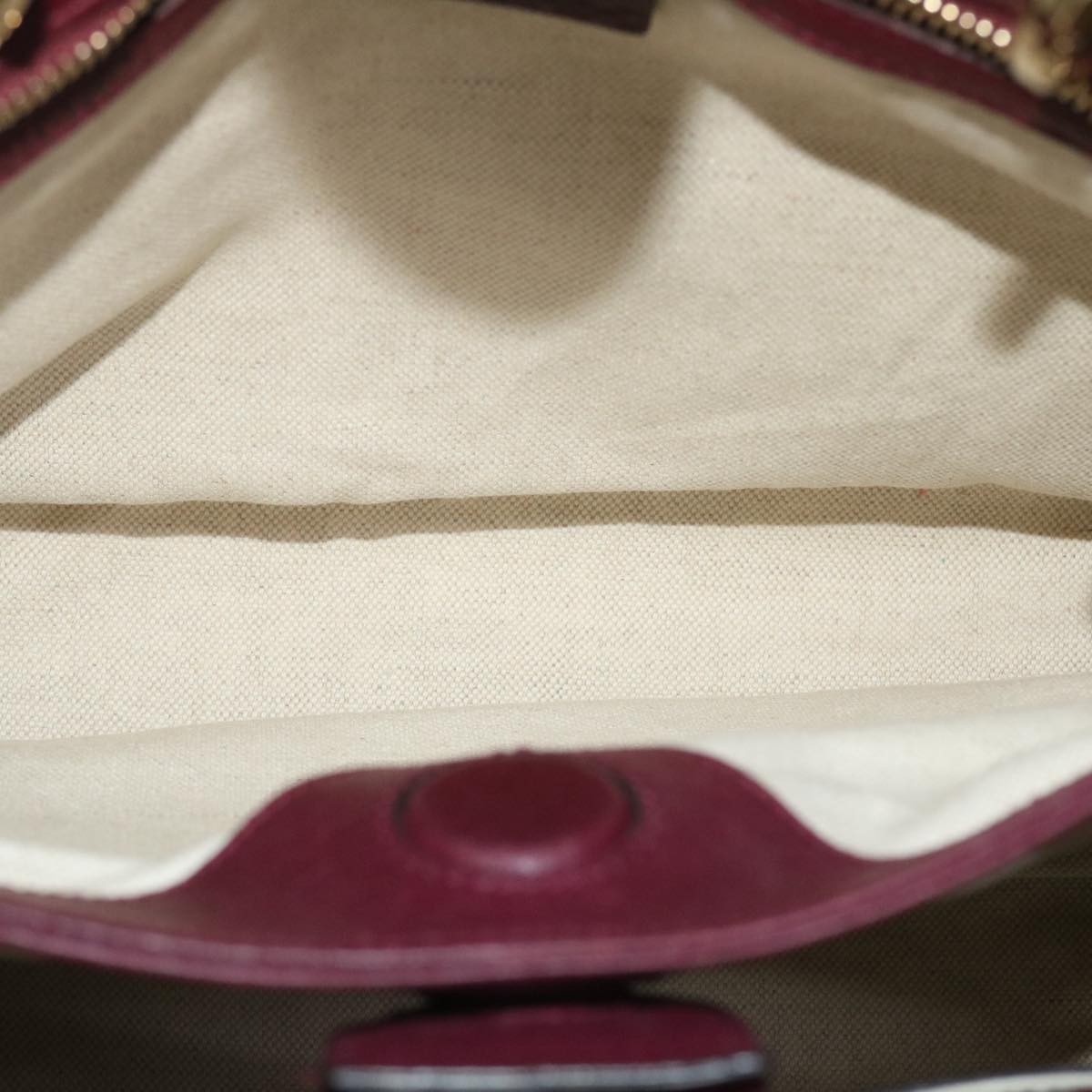 GUCCI Bamboo Small Shopper Hand Bag Leather Purple Wine Red 336032 fm2713
