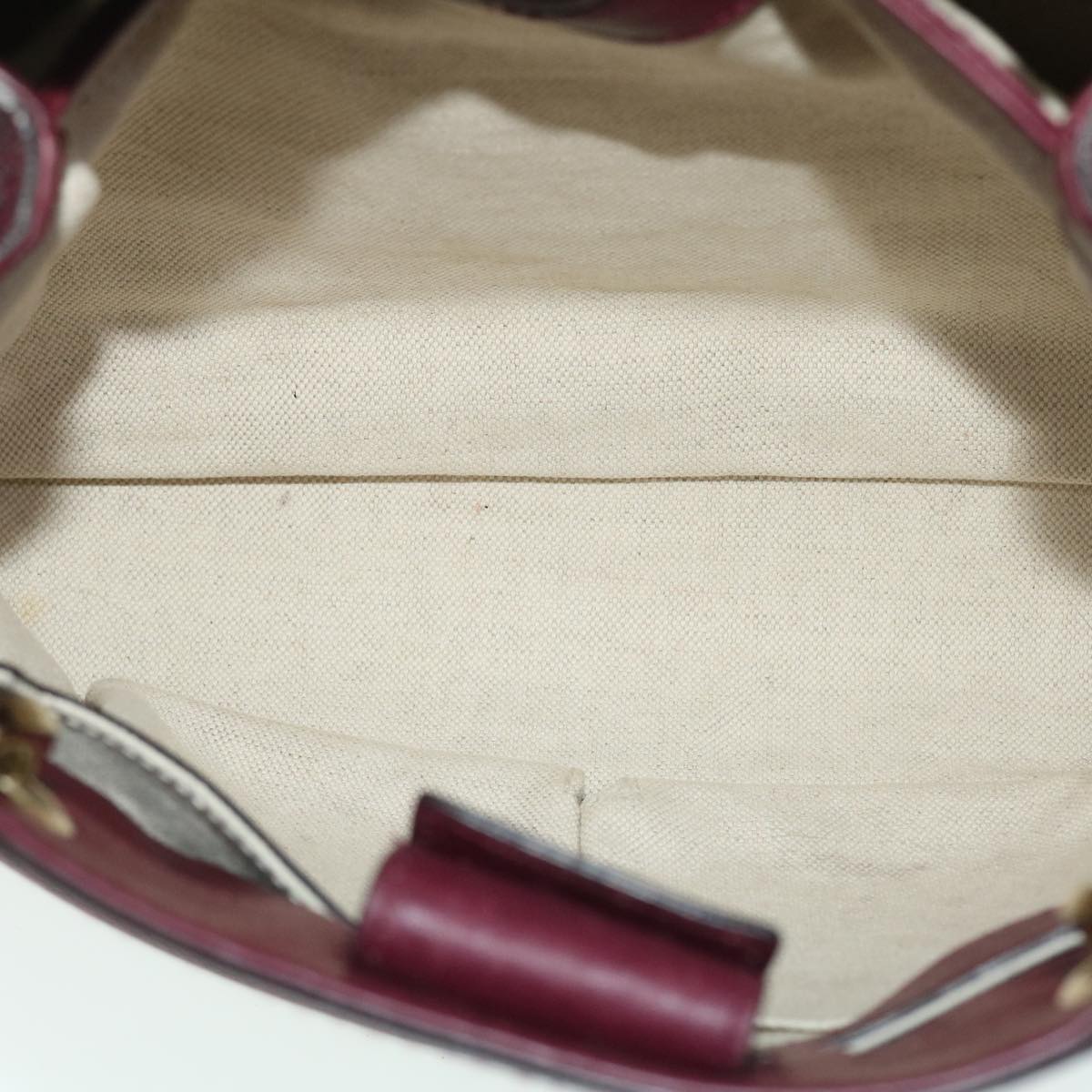 GUCCI Bamboo Small Shopper Hand Bag Leather Purple Wine Red 336032 fm2713
