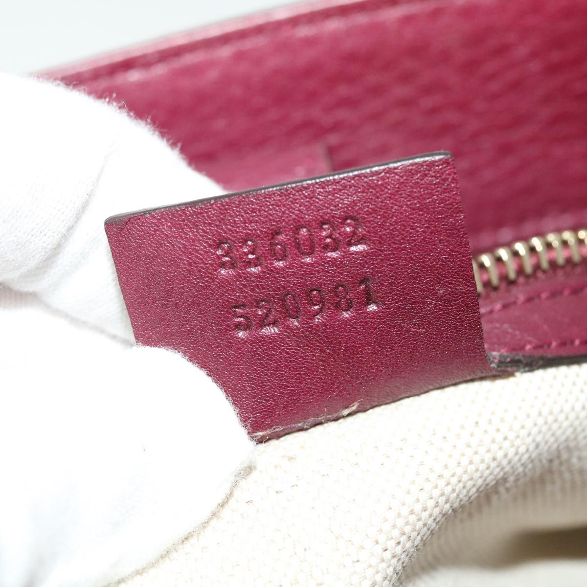 GUCCI Bamboo Small Shopper Hand Bag Leather Purple Wine Red 336032 fm2713