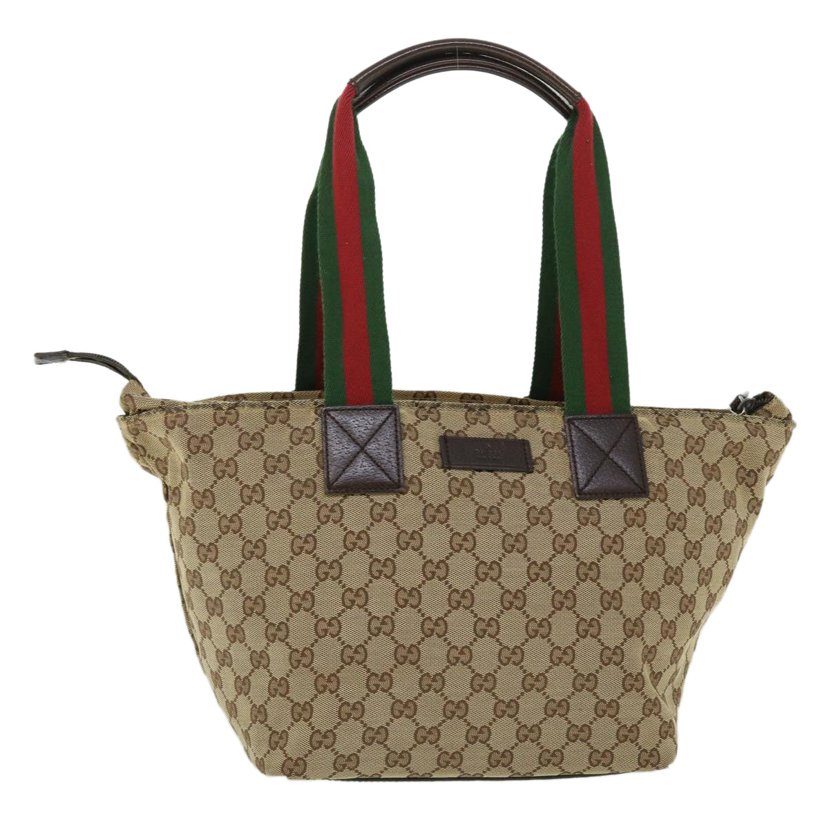 GUCCI GG Canvas Web Sherry Line Tote Bag Beige Green Red 131230 fm2735