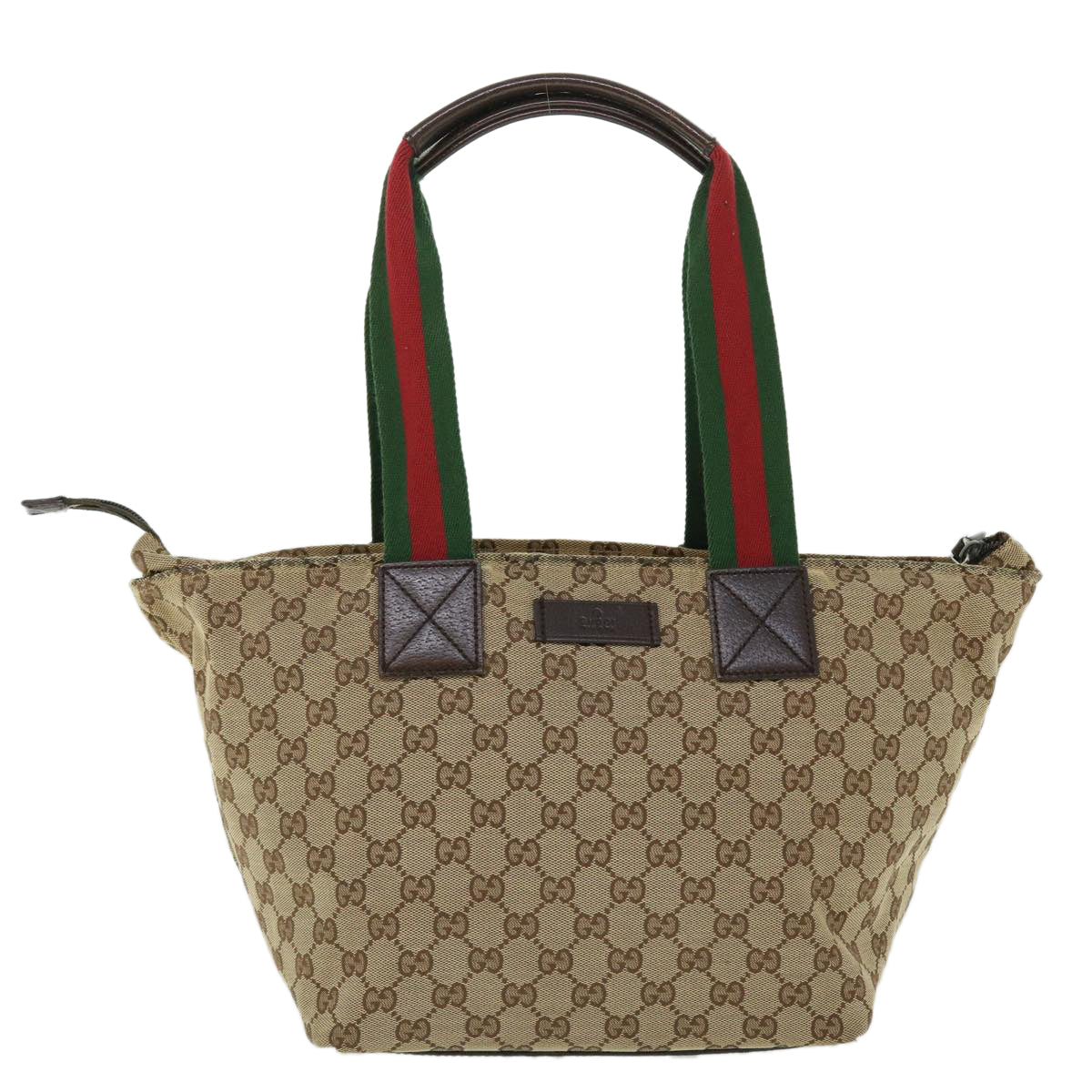 GUCCI GG Canvas Web Sherry Line Tote Bag Beige Green Red 131230 fm2735