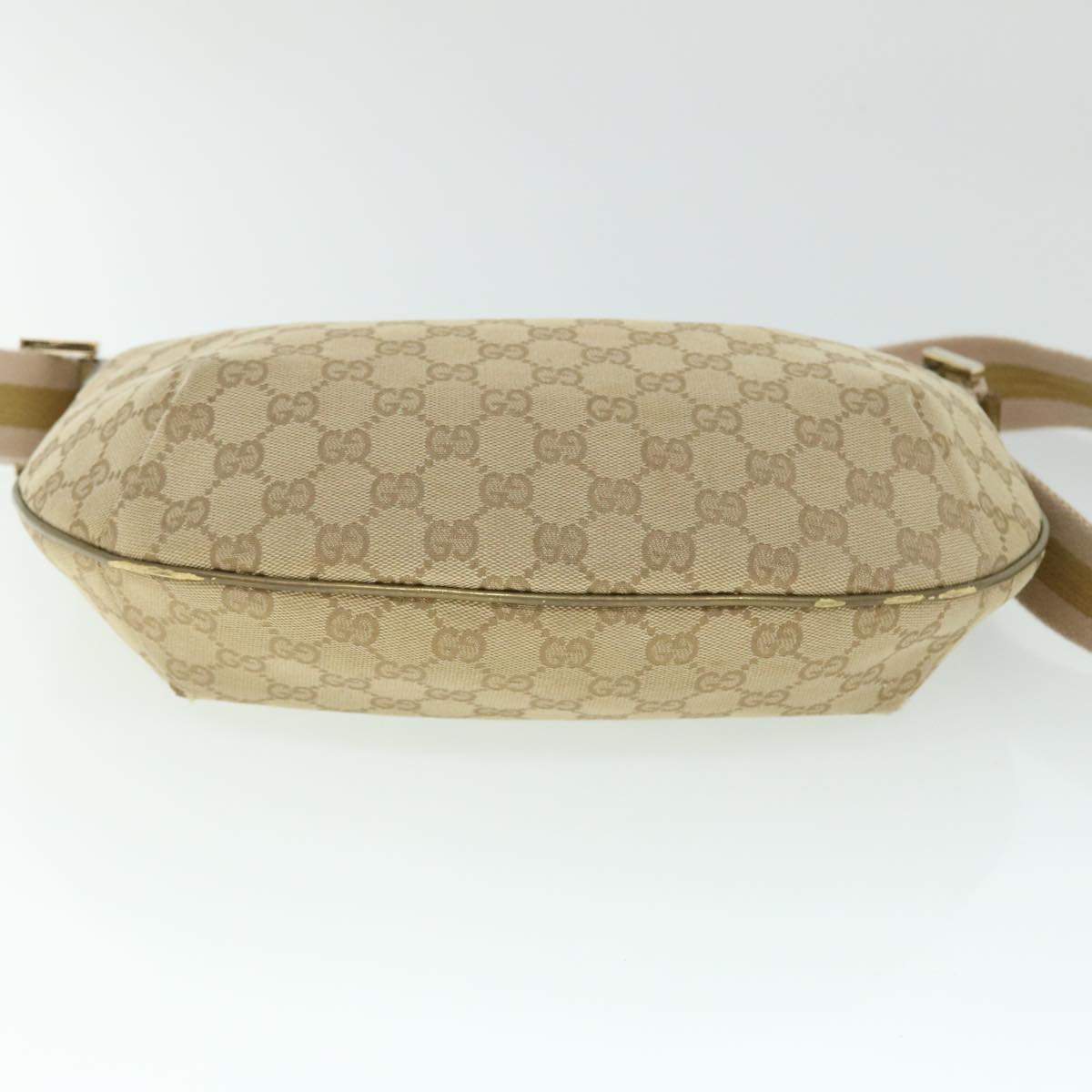 GUCCI GG Canvas Sherry Line Shoulder Bag Beige Gold 181092 fm2736
