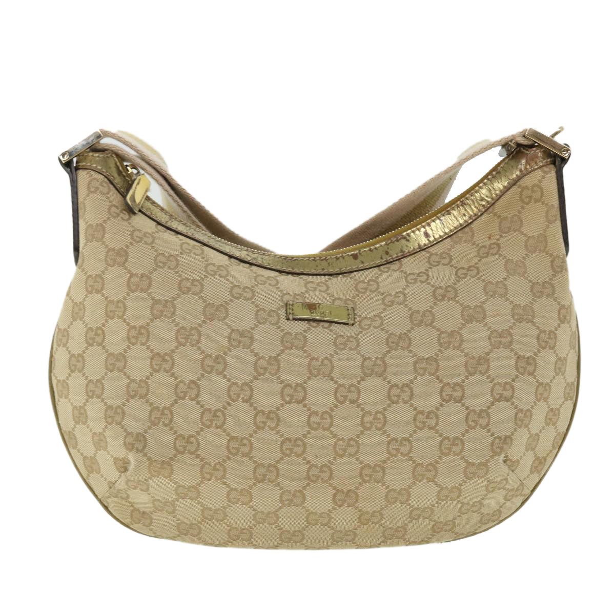GUCCI GG Canvas Sherry Line Shoulder Bag Beige Gold 181092 fm2736