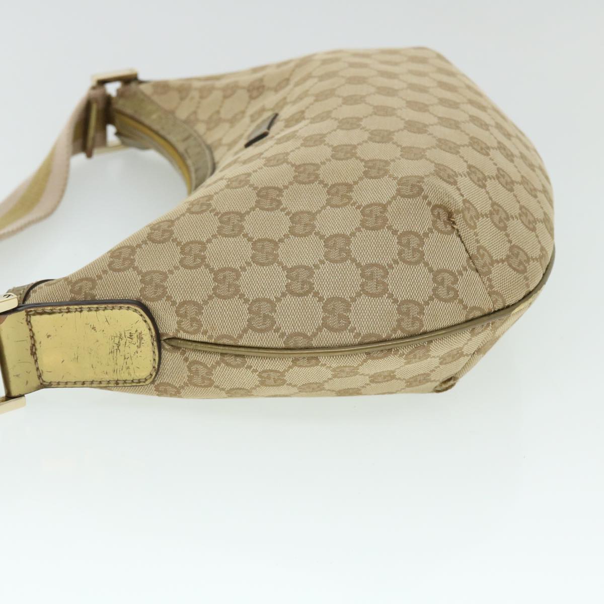 GUCCI GG Canvas Sherry Line Shoulder Bag Beige Gold 181092 fm2736