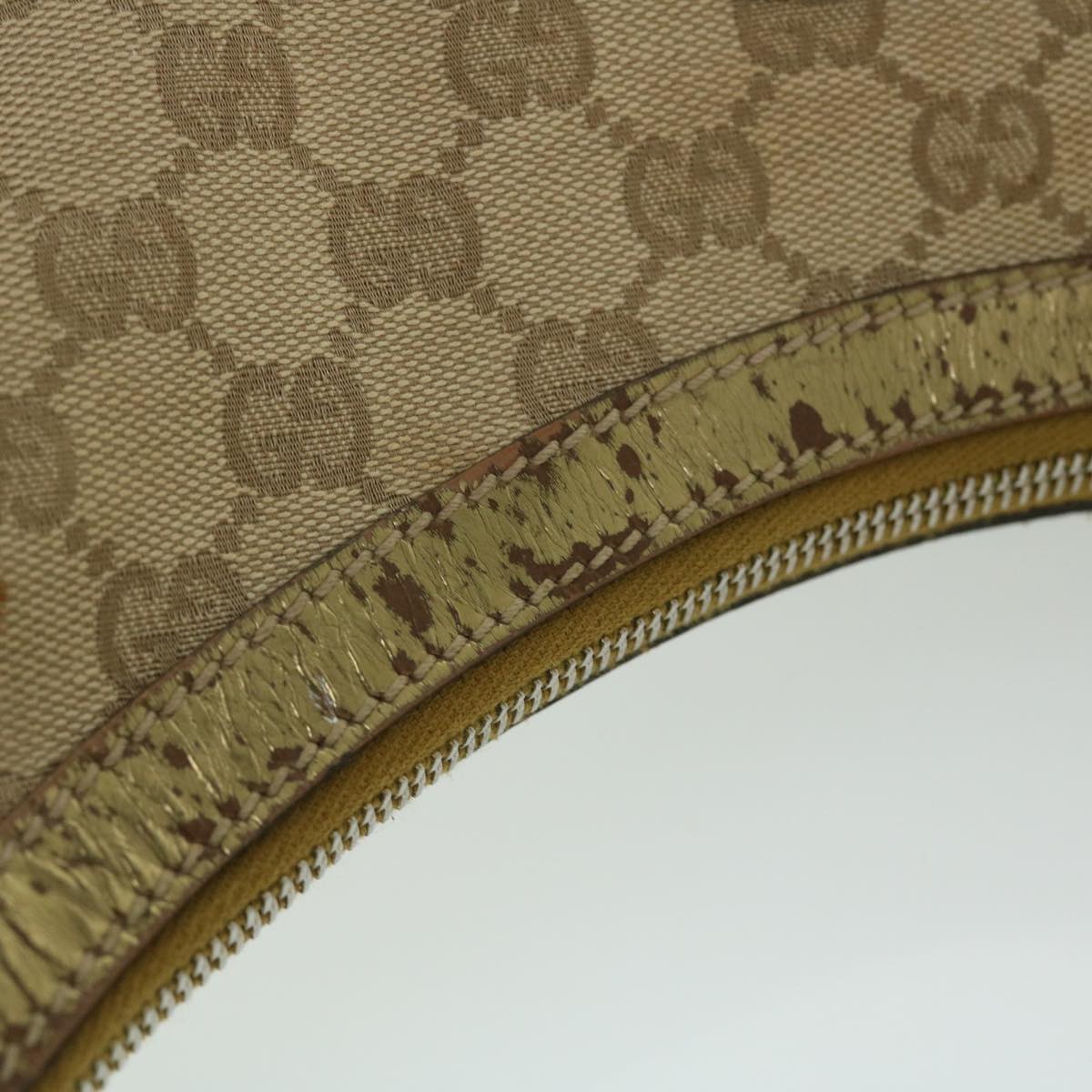 GUCCI GG Canvas Sherry Line Shoulder Bag Beige Gold 181092 fm2736