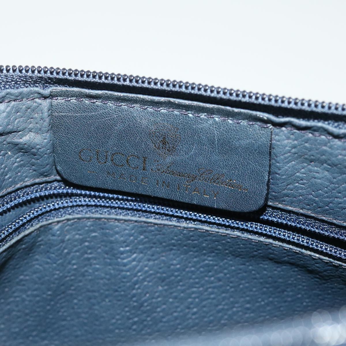 GUCCI GG Canvas Sherry Line Shoulder Bag PVC Leather Gray Navy Red fm2737