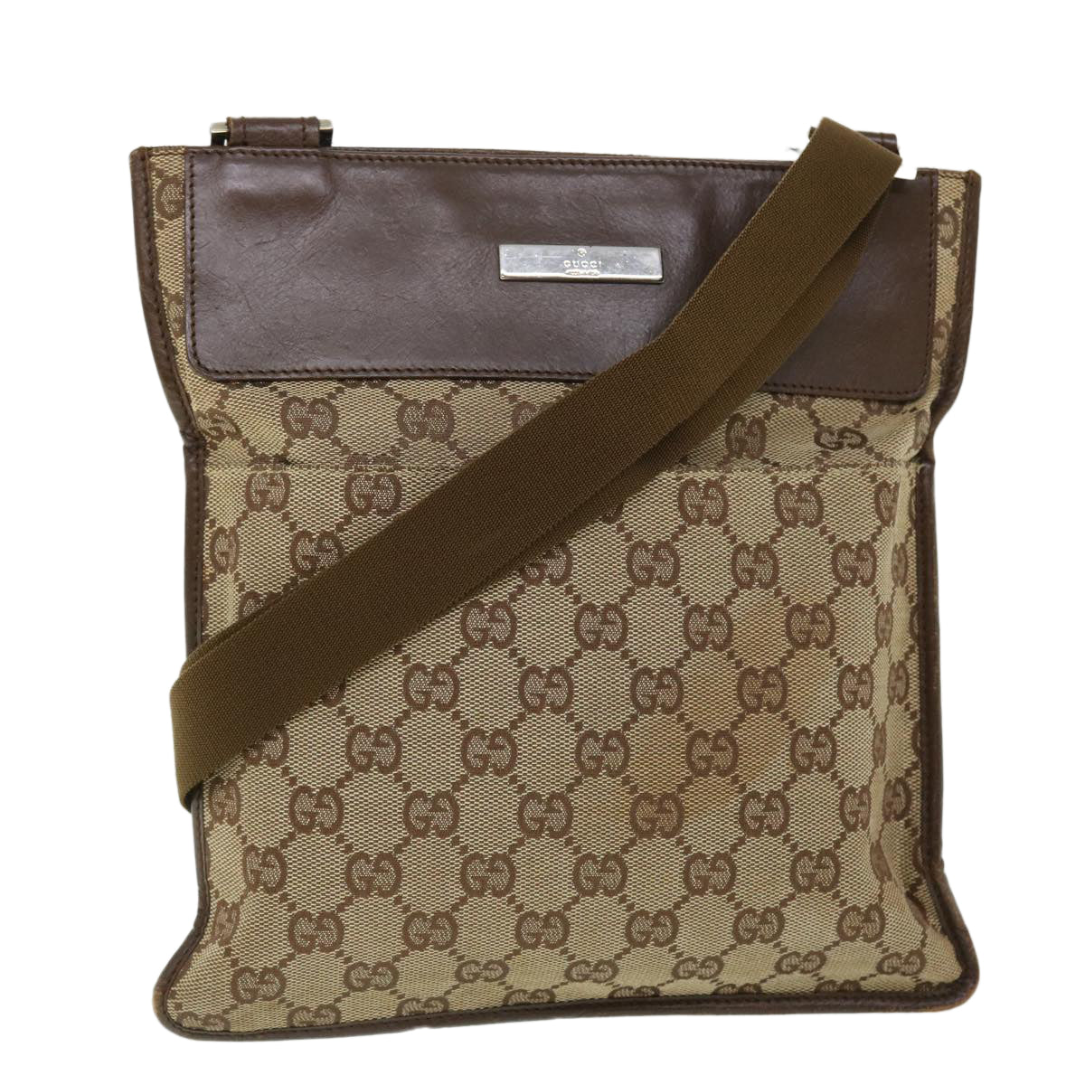 GUCCI GG Canvas Shoulder Bag Beige Brown 27639 fm2740