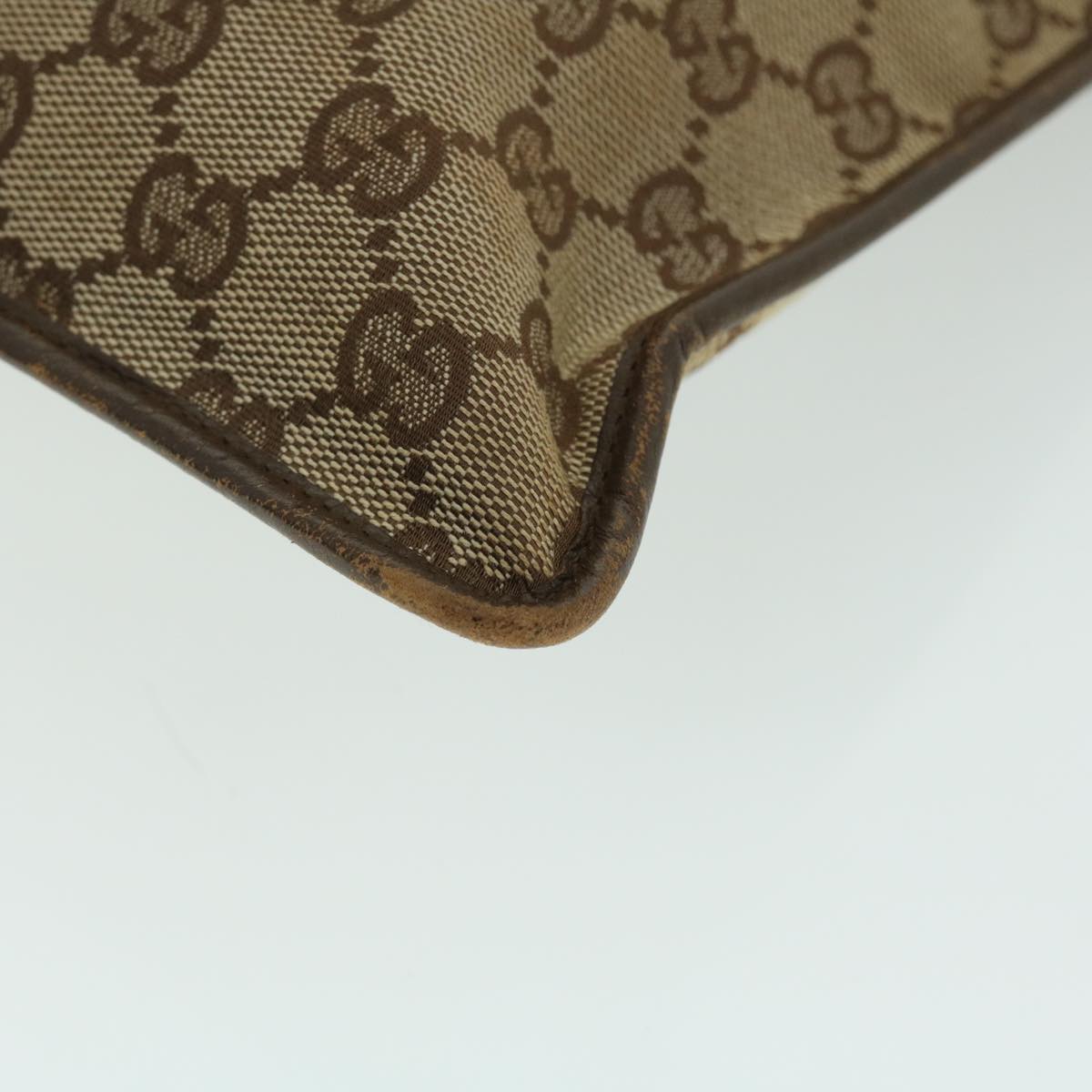 GUCCI GG Canvas Shoulder Bag Beige Brown 27639 fm2740