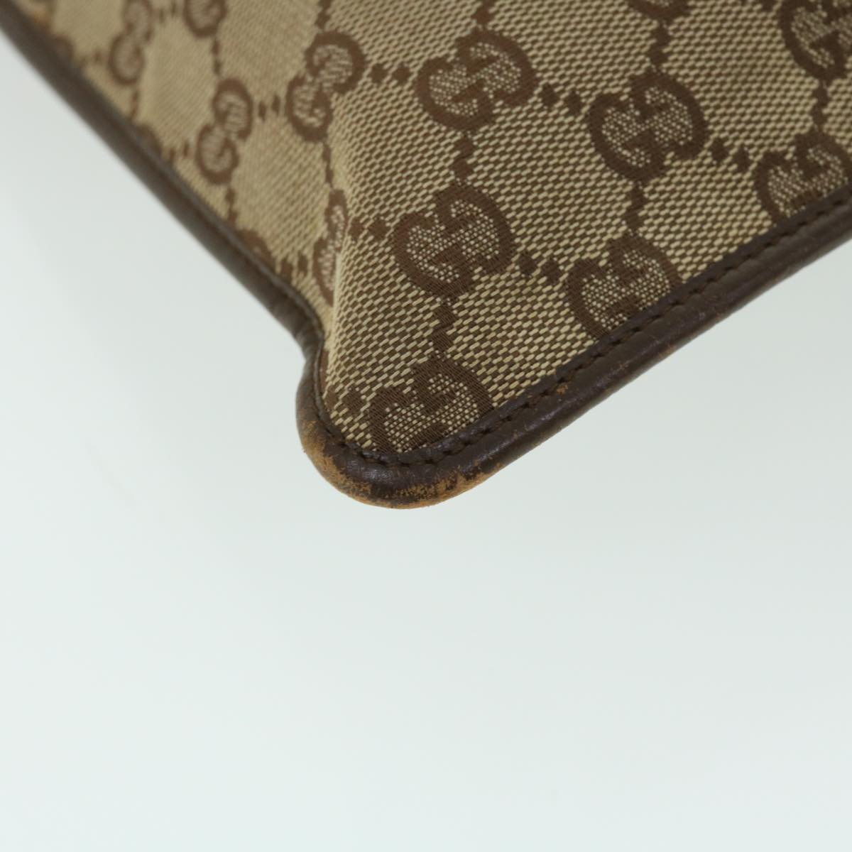 GUCCI GG Canvas Shoulder Bag Beige Brown 27639 fm2740