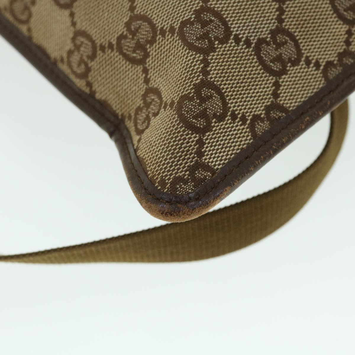 GUCCI GG Canvas Shoulder Bag Beige Brown 27639 fm2740