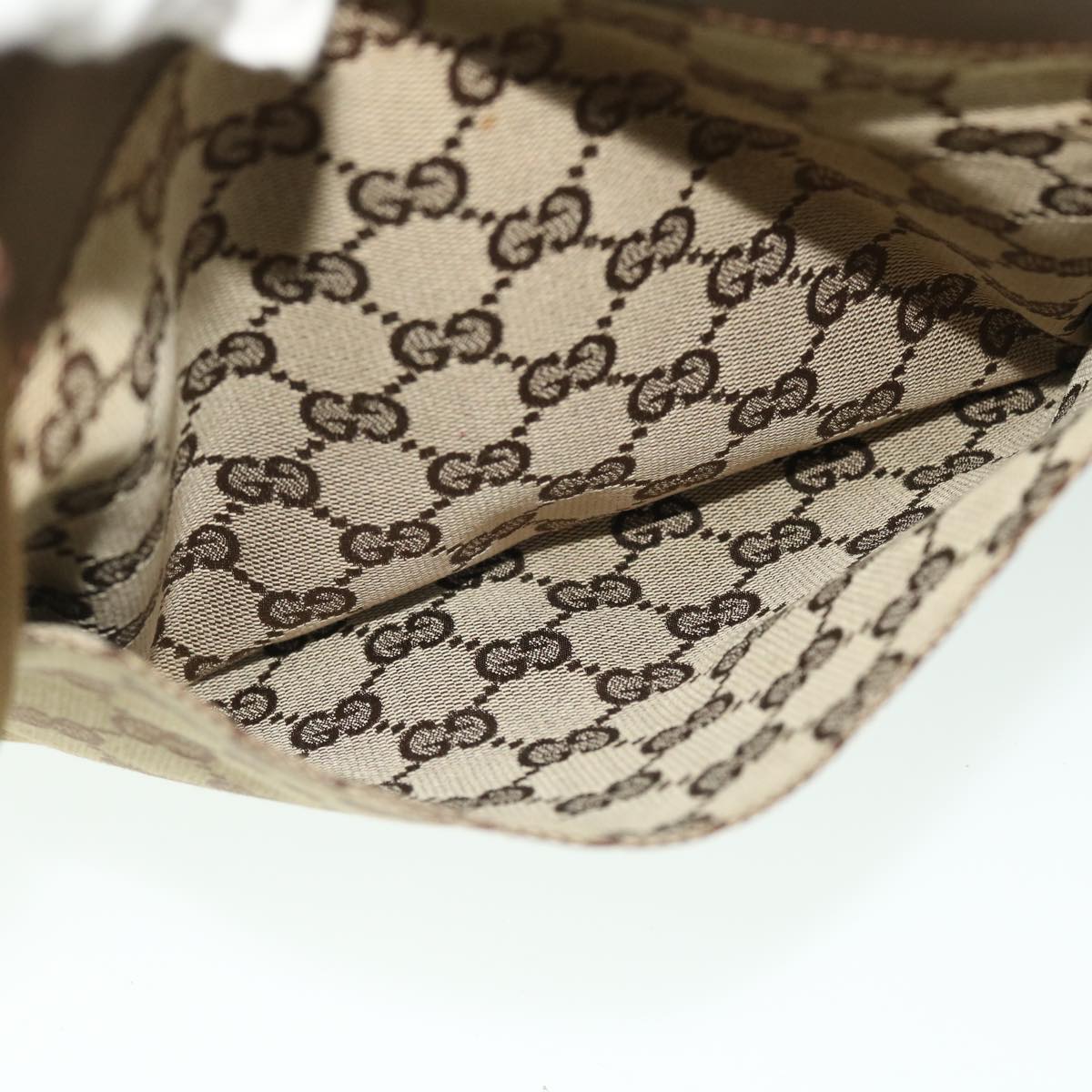 GUCCI GG Canvas Shoulder Bag Beige Brown 27639 fm2740