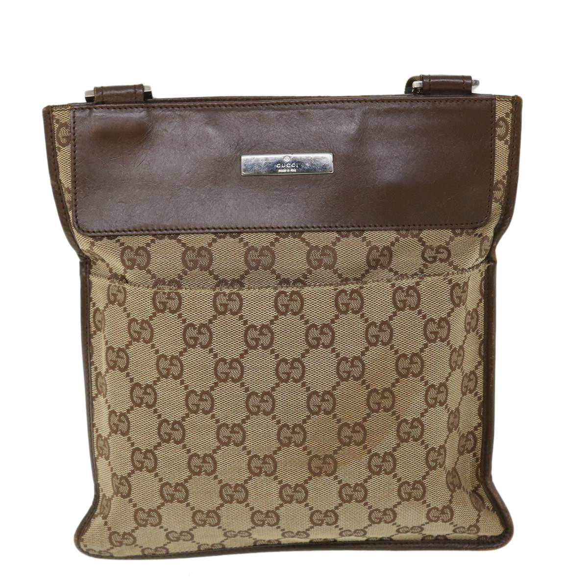 GUCCI GG Canvas Shoulder Bag Beige Brown 27639 fm2740