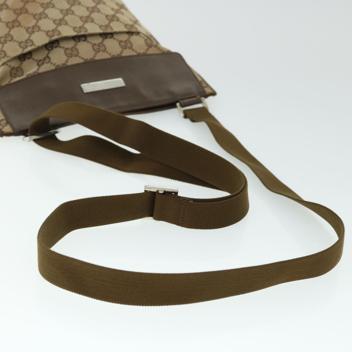 GUCCI GG Canvas Shoulder Bag Beige Brown 27639 fm2740