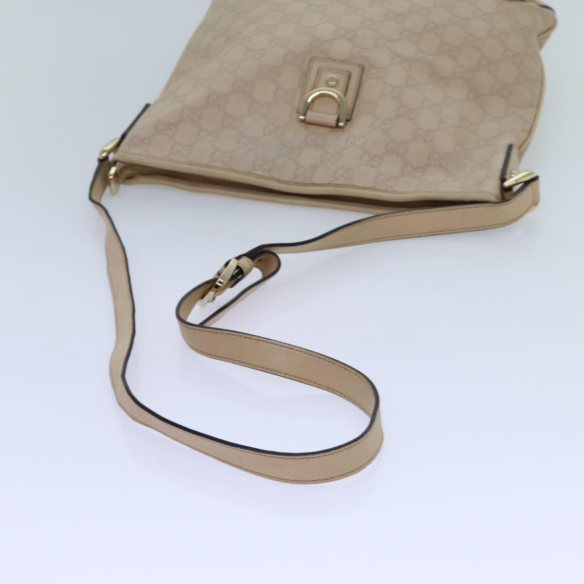 GUCCI GG Canvas Guccissima Abbey Shoulder Bag Beige 131326 fm3354