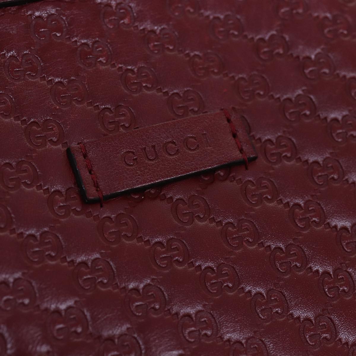 GUCCI Micro GG Canvas Guccissima Hand Bag Leather 2way Red 449657 fm3413