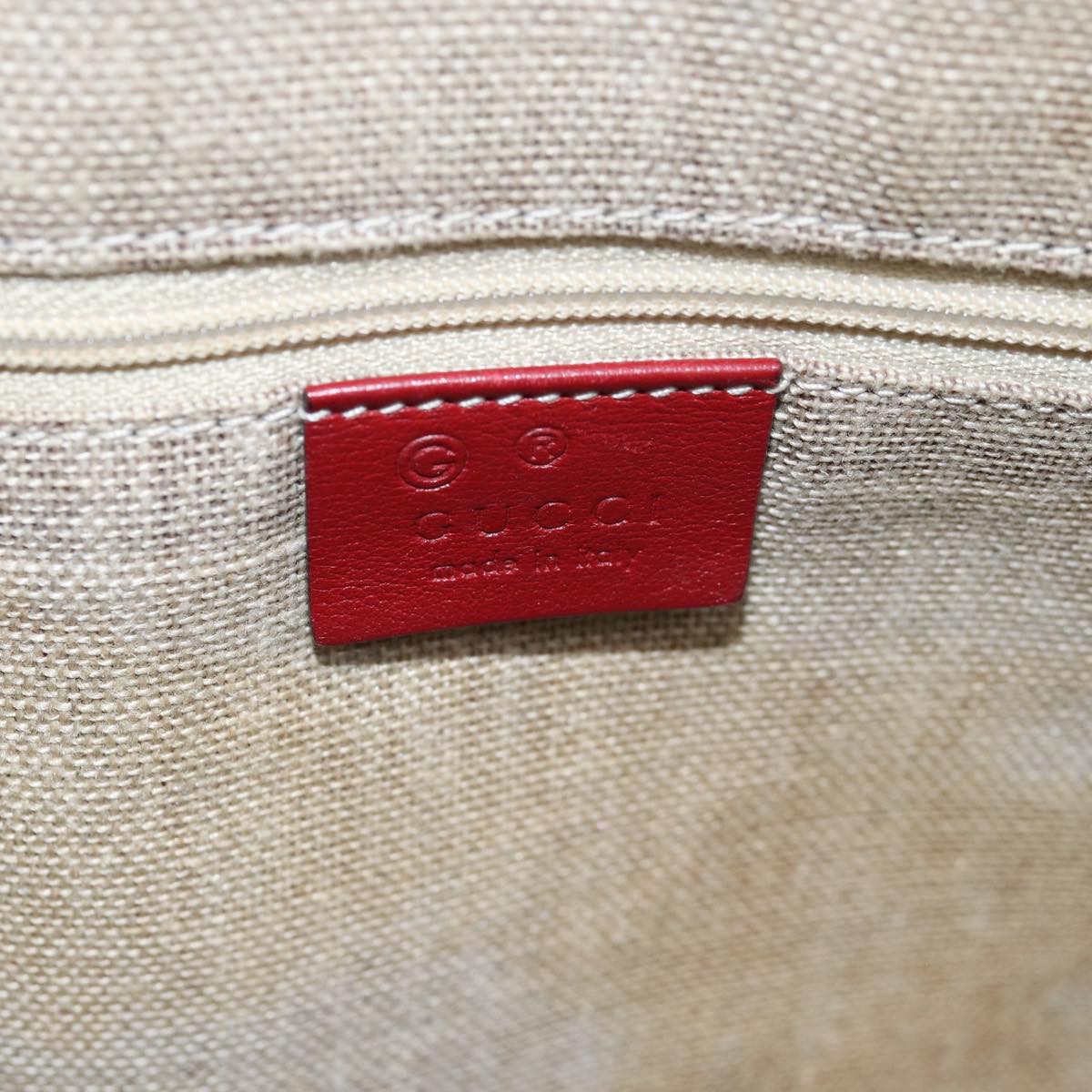 GUCCI Micro GG Canvas Guccissima Hand Bag Leather 2way Red 449657 fm3413