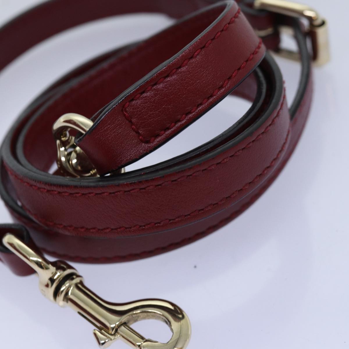 GUCCI Micro GG Canvas Guccissima Hand Bag Leather 2way Red 449657 fm3413