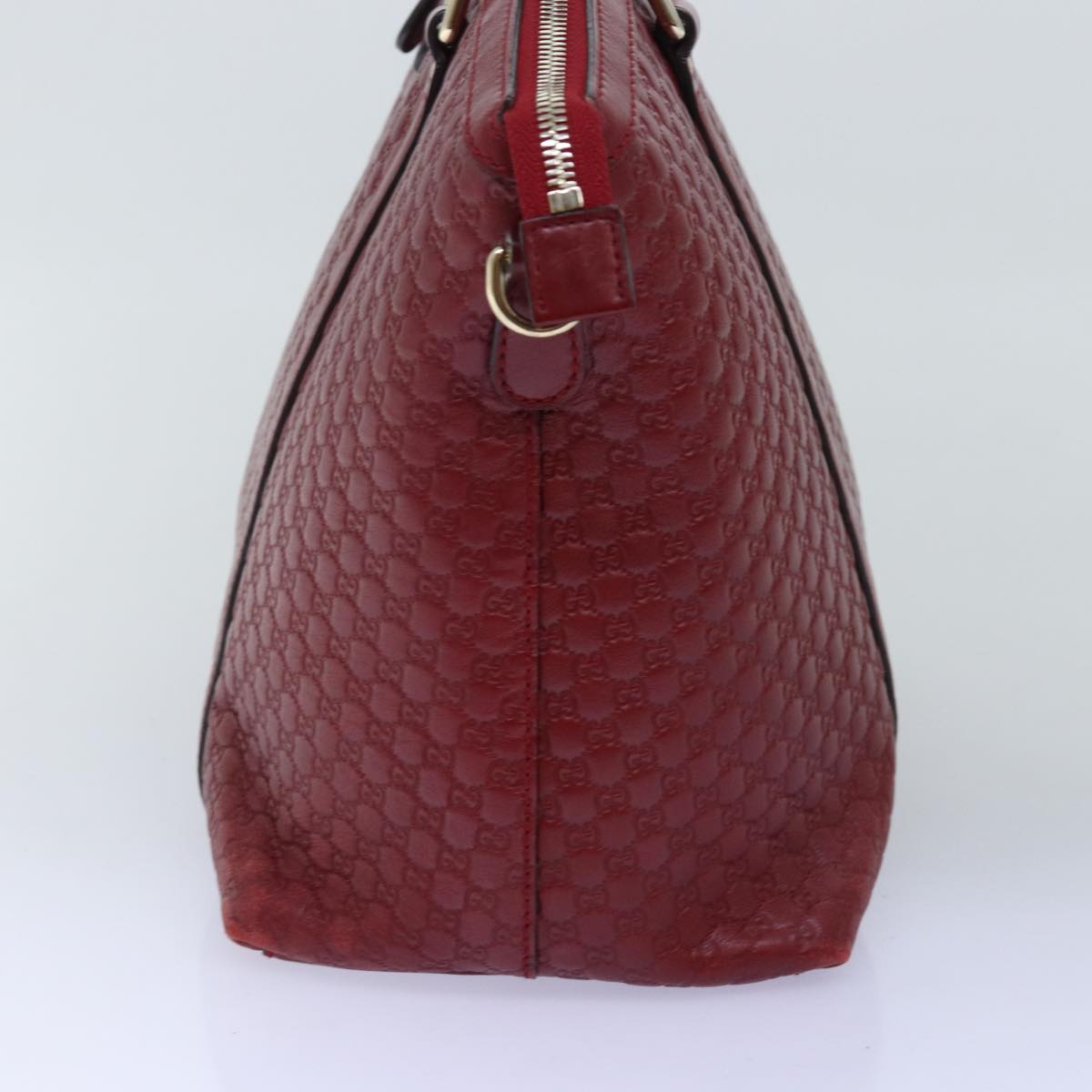 GUCCI Micro GG Canvas Guccissima Hand Bag Leather 2way Red 449657 fm3413