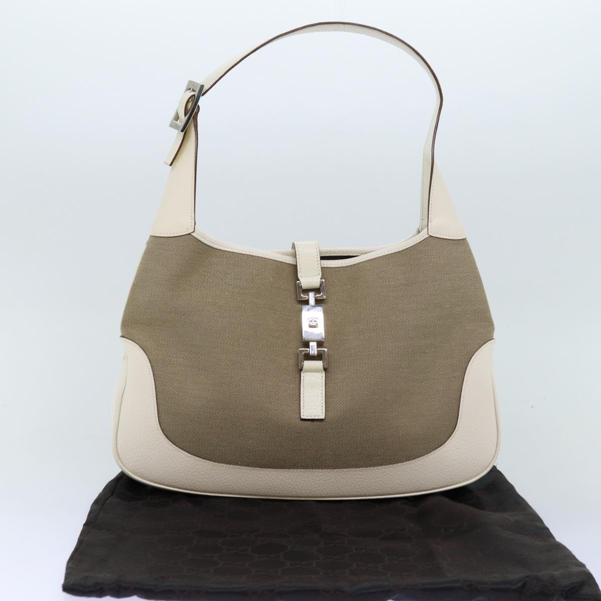GUCCI Jackie Shoulder Bag Canvas Beige 001 3306 fm3414