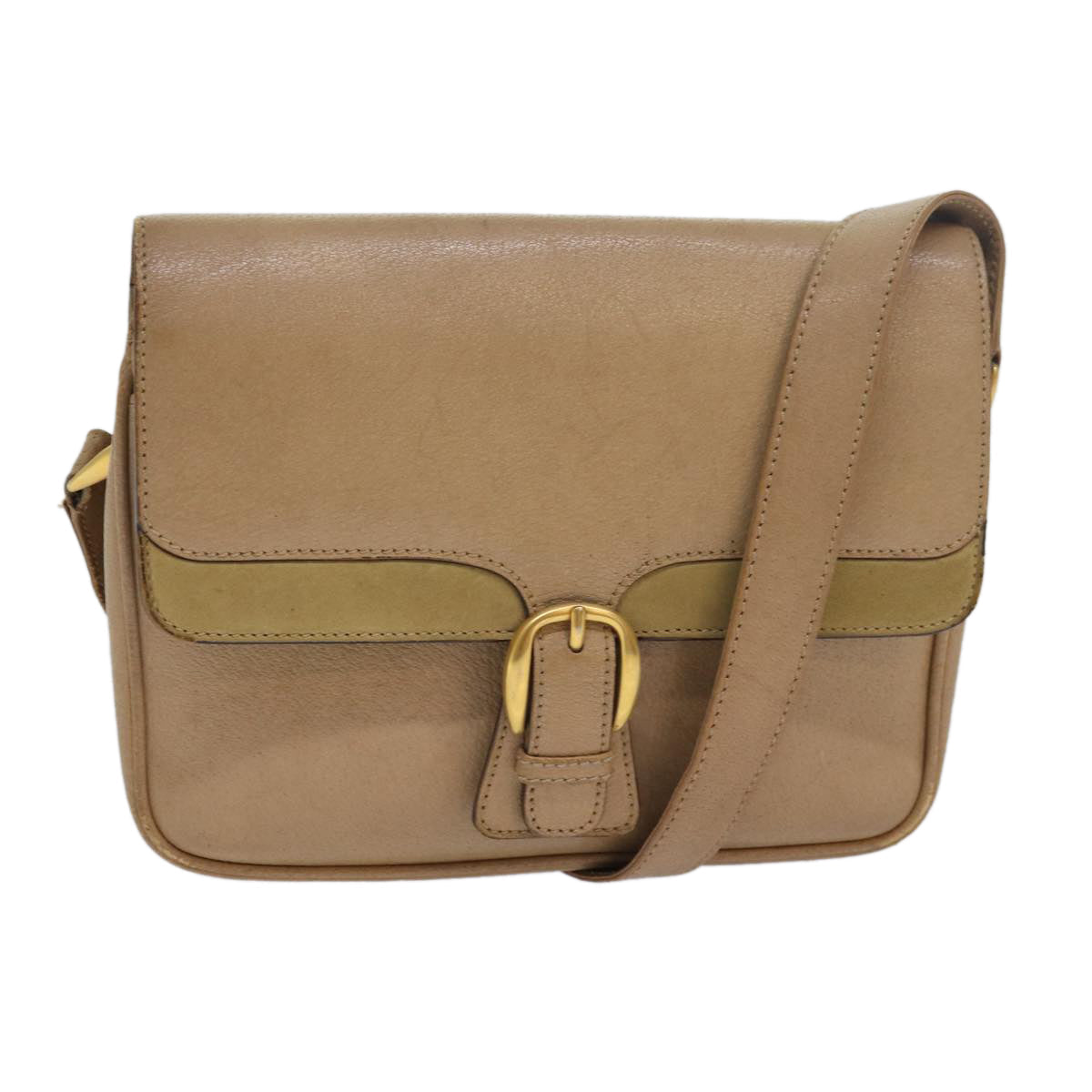 GUCCI Shoulder Bag Leather Beige fm3502
