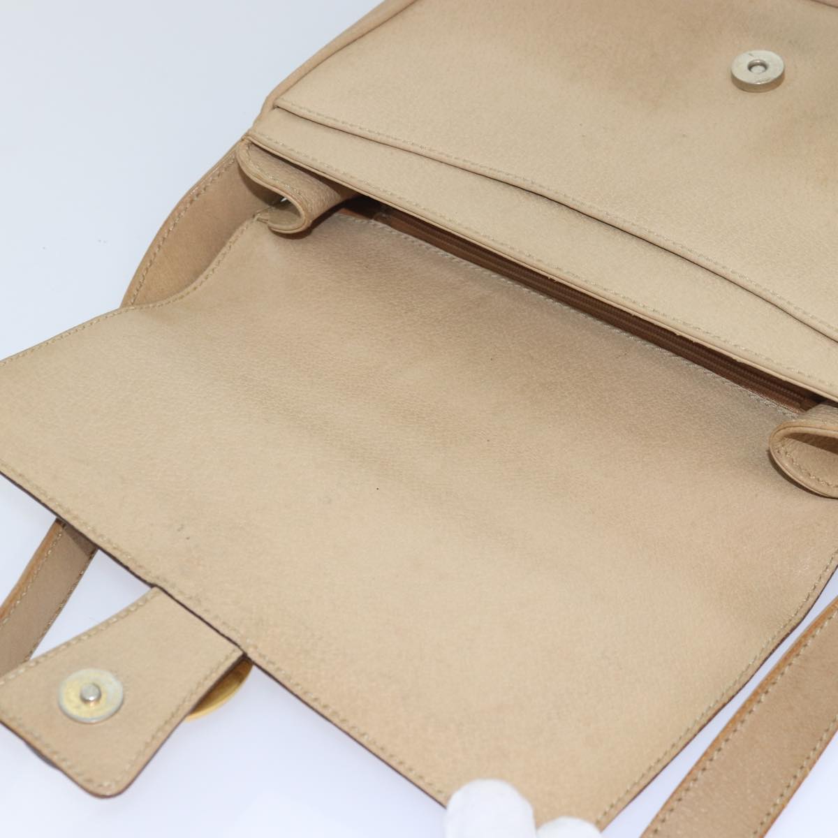GUCCI Shoulder Bag Leather Beige fm3502