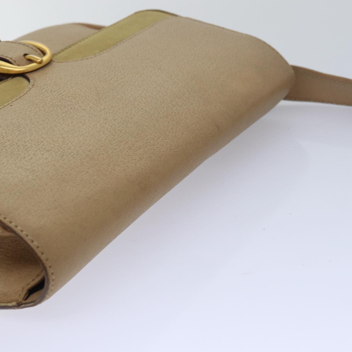 GUCCI Shoulder Bag Leather Beige fm3502