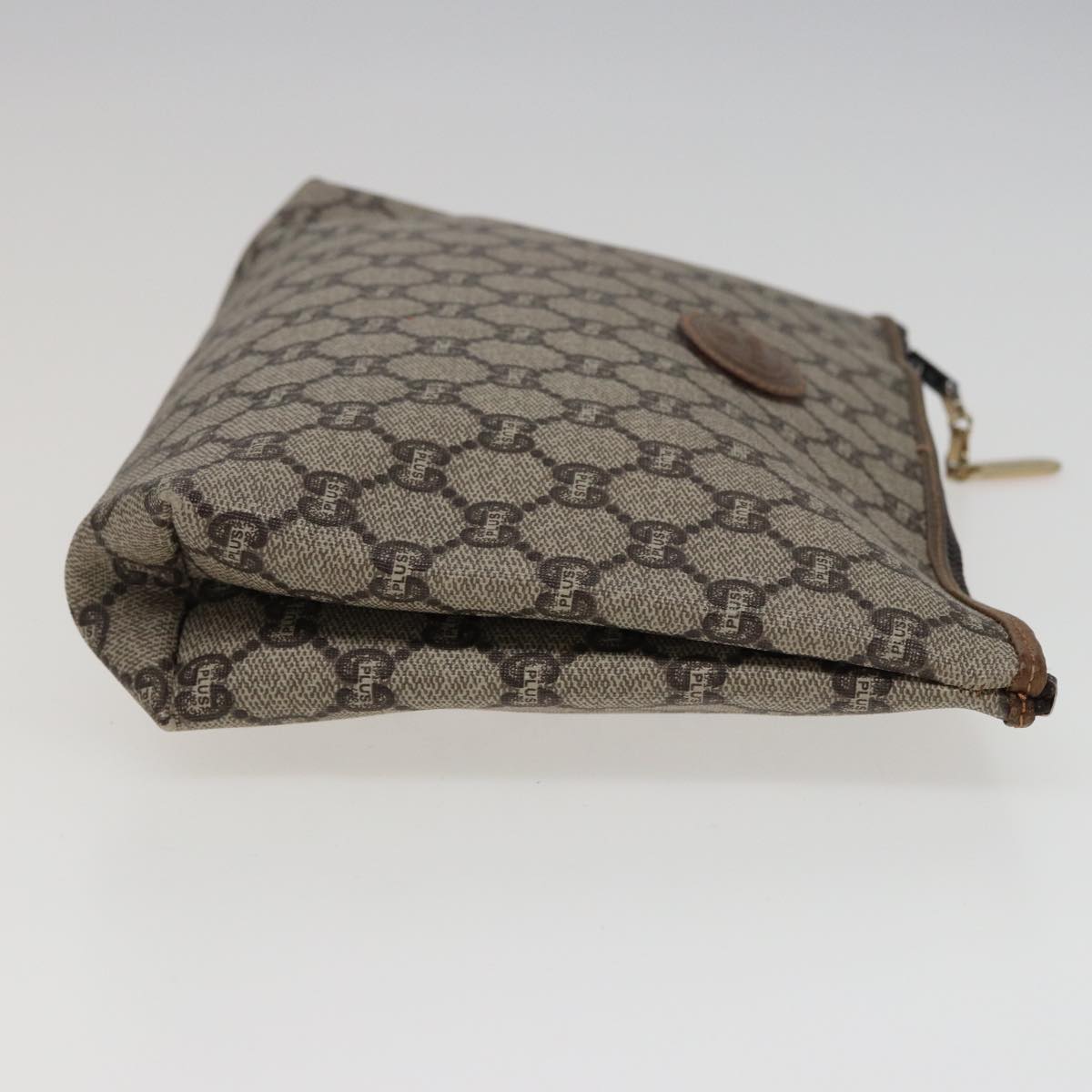 GUCCI GG Plus Supreme Clutch Bag PVC Beige fm3504