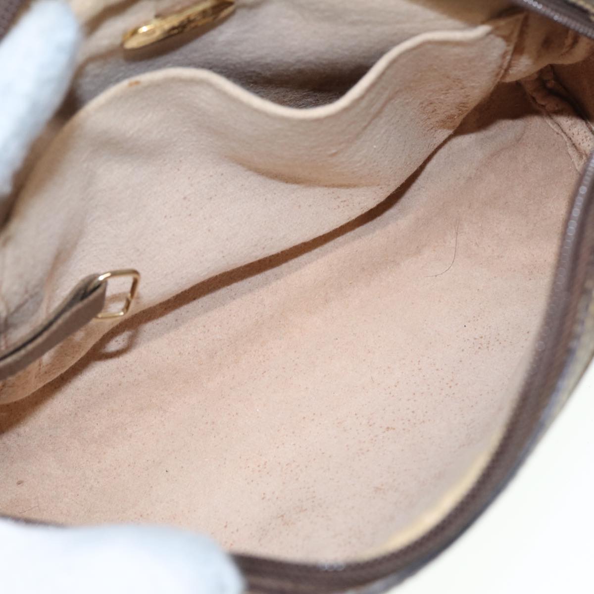 GUCCI GG Plus Supreme Shoulder Bag PVC Leather Beige fm3509