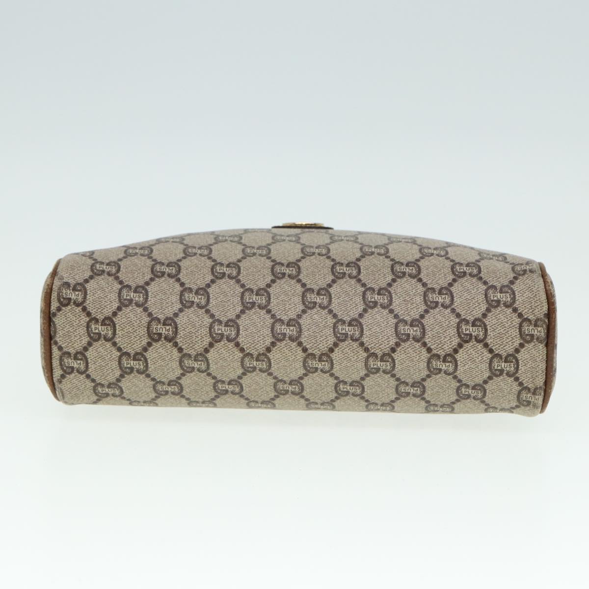 GUCCI GG Plus Supreme Shoulder Bag PVC Leather Beige fm3509