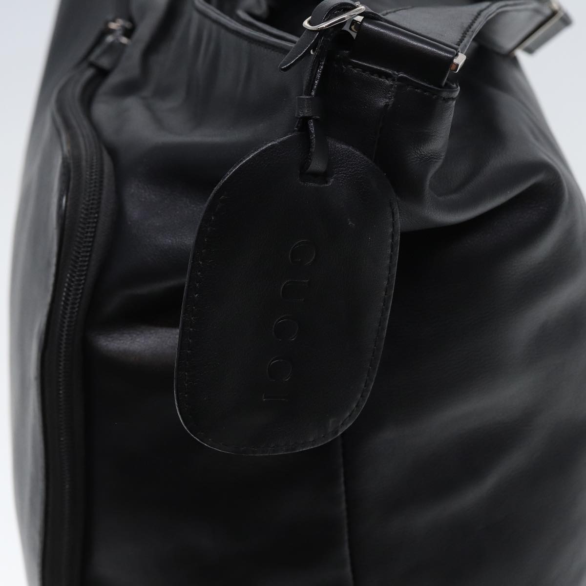 GUCCI Shoulder Bag Leather Black fm3542
