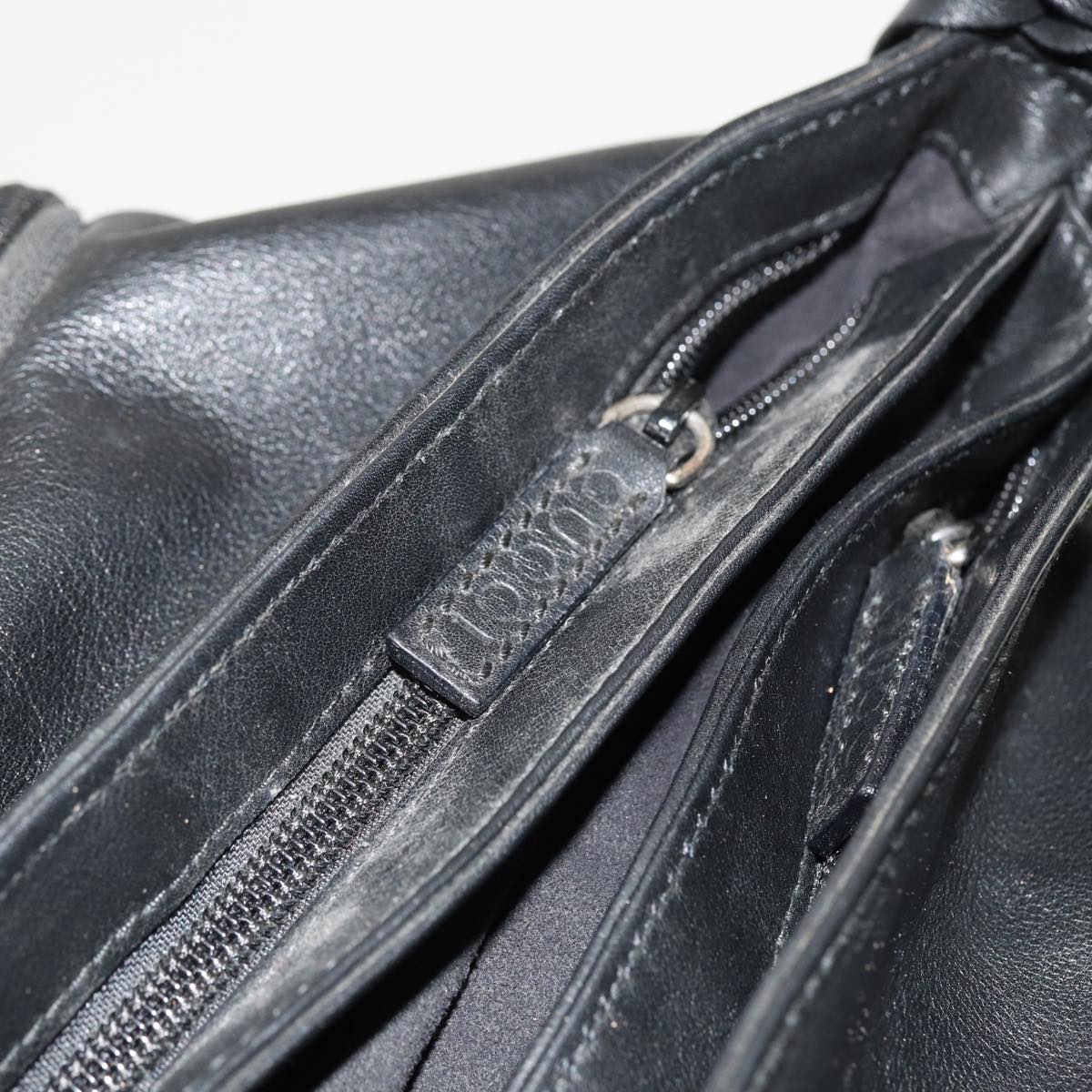 GUCCI Shoulder Bag Leather Black fm3542