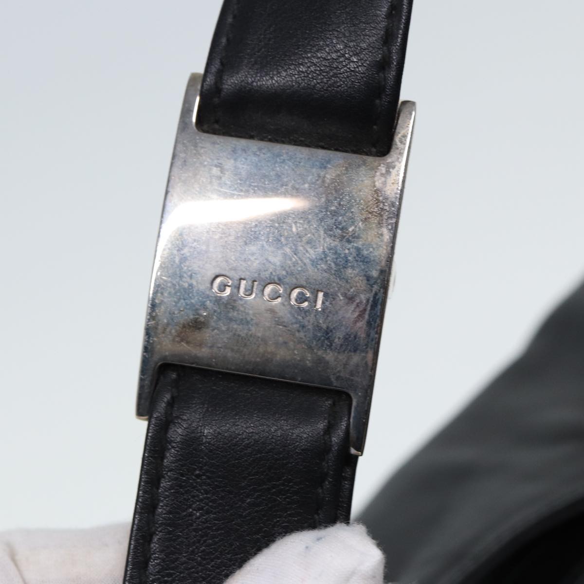 GUCCI Shoulder Bag Leather Black fm3542