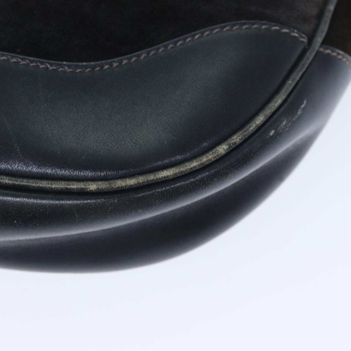 GUCCI Shoulder Bag Leather Suede Navy fm3543
