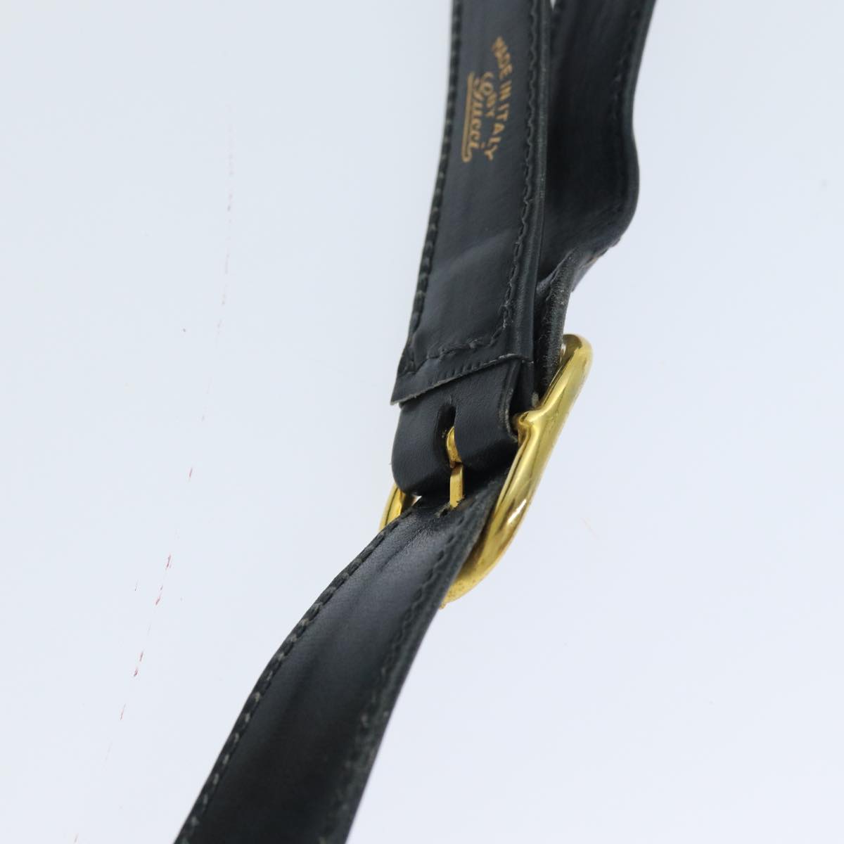 GUCCI Shoulder Bag Leather Suede Navy fm3543